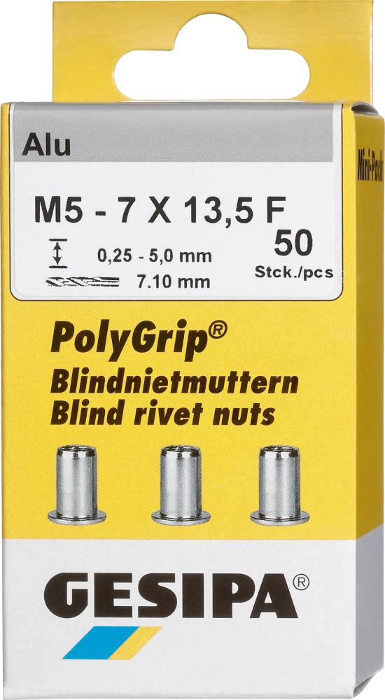 Picture of Blindnietmutter Alu Minipack Polygrip M5 x 7 x 13,5