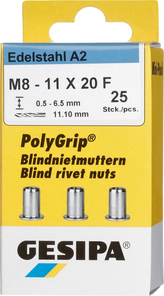 Picture of Blindnietmutter VA Minipack Polygrip A2 M8 x 11 x 20