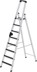 Bild von Alu-Stehleiter 8 Stufen clip-step R13 Gesamthöhe 2,51 m Arbeitshöhe bis 3,85 m