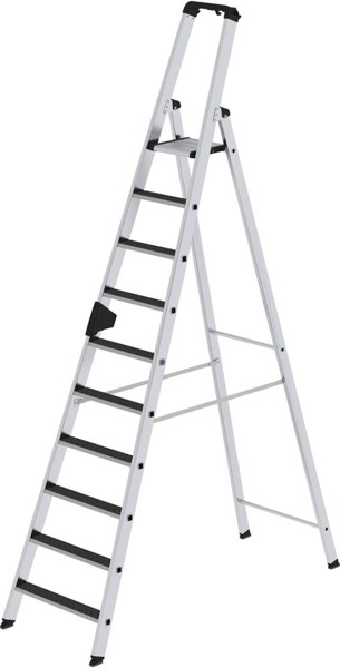 Bild von Alu-Stehleiter 10 Stufen clip-step R13 Gesamthöhe 2,98 m Arbeitshöhe bis 4,35 m