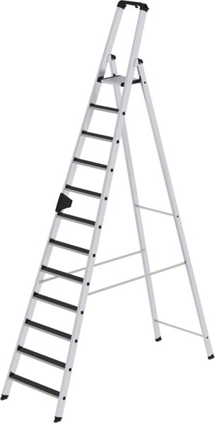 Bild von Alu-Stehleiter 12 Stufen clip-step R13 Gesamthöhe 3,45 m Arbeitshöhe bis 4,80 m