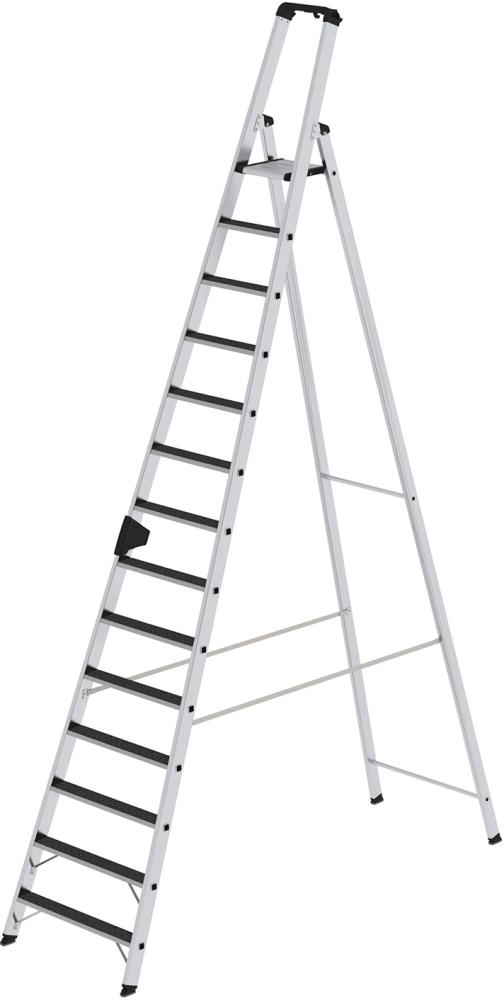 Imagen de Alu-Stehleiter 14 Stufen clip-step R13 Gesamthöhe 3,95 m Arbeitshöhe bis 5,30 m