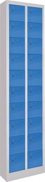 Bild von Kleinfachschrank m.SockelH1950xB460xT200 mm 2x10 Fächer RAL7035/5012 Türen mit Etikettenrahmen
