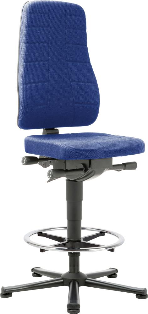 Imagen de Bimos Arbeitsstuhl 9641-6802 All-In-One 3 Sitzhöhe 570-830 mm mit Gleiter, Stoff blau
