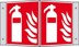 Bild von Brandschutzschild Alu B150xH150 mm Winkel Feuerlöscher langnachleuchtend