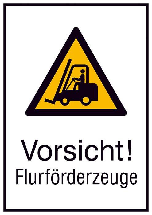 Picture of Warnschild Aluminium B262xH371 mm Vorsicht Flurförderzeuge