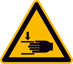 Bild von Warnschild Folie SL 50 mm Warnung vor Handverletzungen 10 Stk.pro Bogen