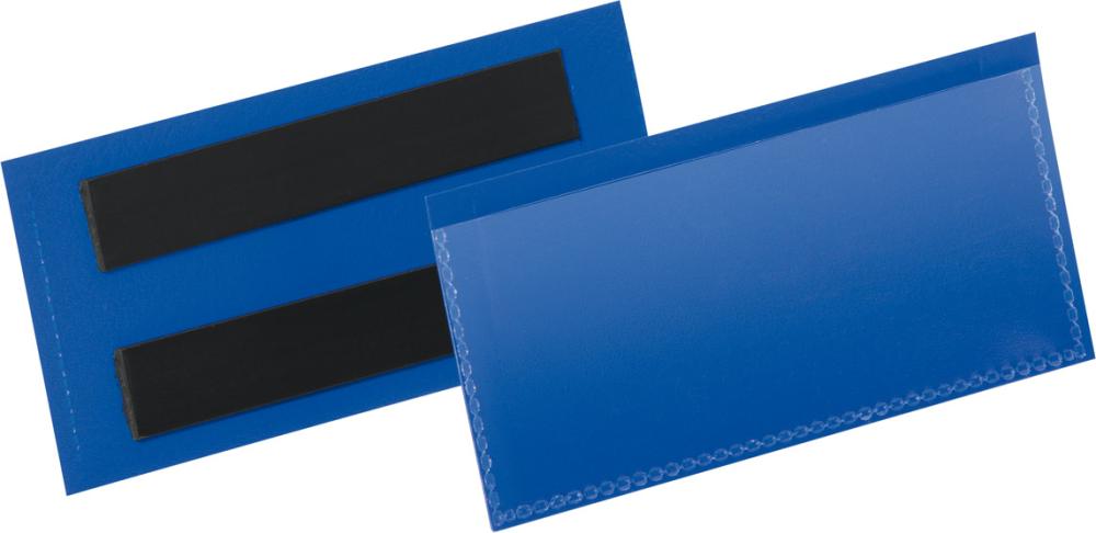 Imagen de Etikettentasche B100xH38 mm blau, magnetisch VE 50 Stück