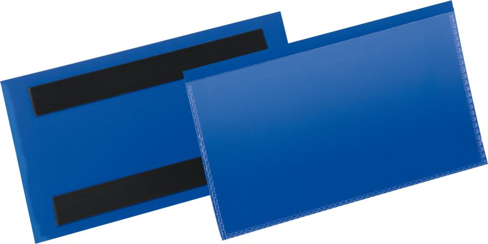 Imagen de Etikettentasche B150xH67 mm blau, magnetisch VE 50 Stück