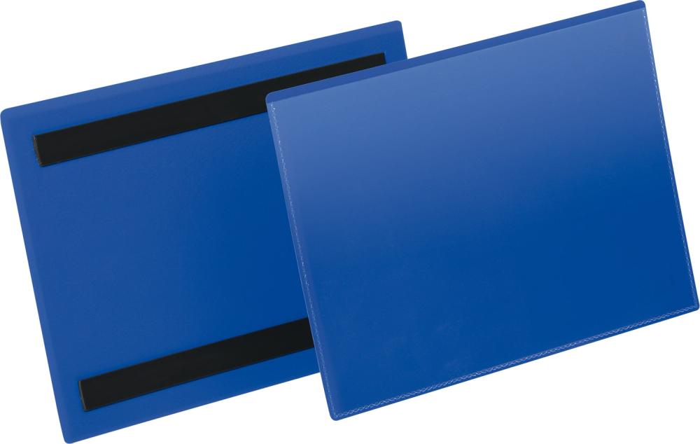 Imagen de Etikettentasche B210xH148 mm A5 quer blau, magnetisch VE 50 Stück