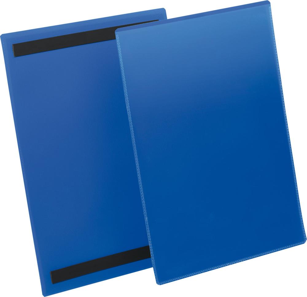 Picture of Etikettentasche B210xH297 mm A4 hoch blau, magnetisch VE 50 Stück