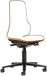 Bild von Bimos Arbeitsstuhl Neon orange,ohne Polster Sitzhöhe 450-620 mm mit Rollen