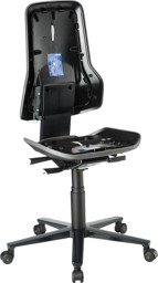 Bild von Bimos Arbeitsstuhl ESD Neon 2, grau Sitzhöhe 450-620 mm mit Rollen, ohne Polster