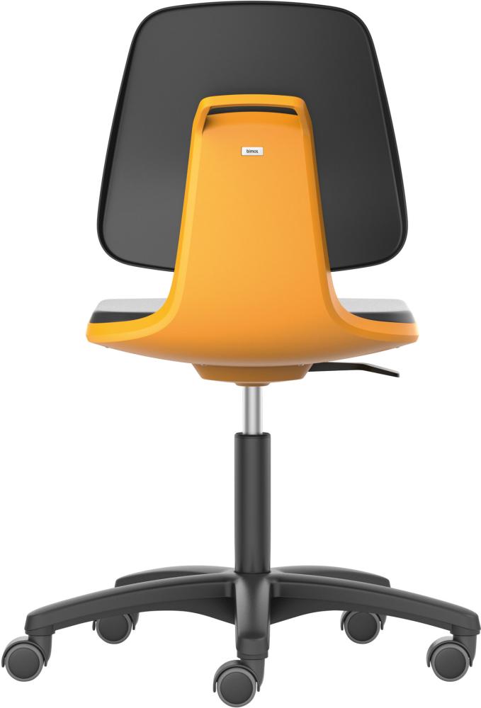 Imagen de Bimos Arbeitsstuhl Labsit 2, PU orange Sitzhöhe 450-650 mm mit Rollen