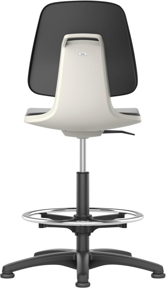 Imagen de Bimos Arbeitsstuhl Labsit 3, K-Leder weiß Sitzhöhe 520-770 mm