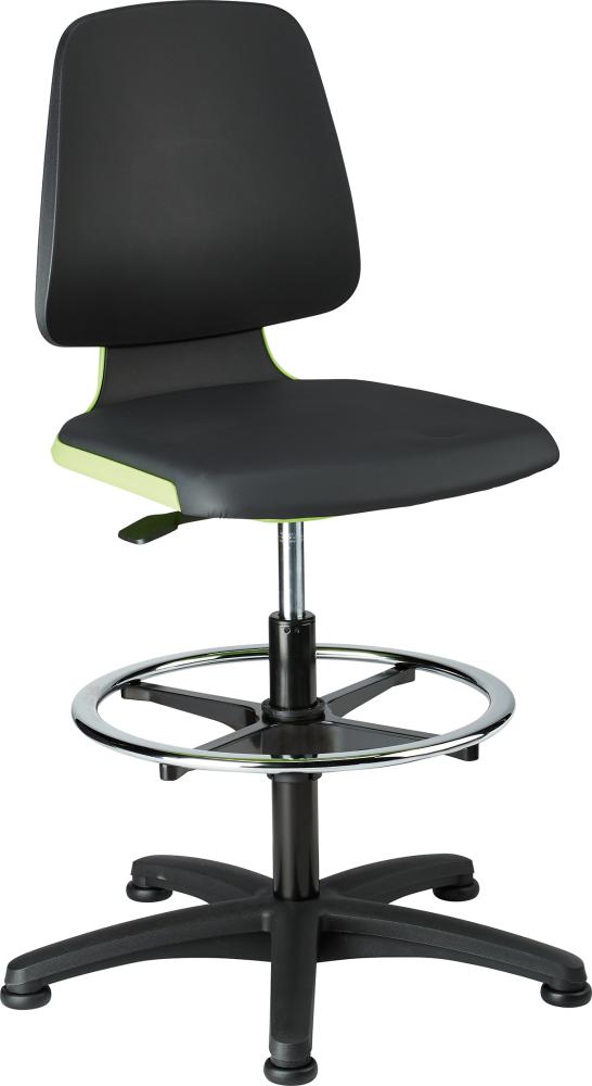 Imagen de Bimos Arbeitsstuhl Labsit 3, K-Leder grün Sitzhöhe 520-770 mm