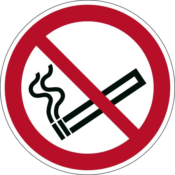 Bild von Sicherheitskennzeichen Rauchen verboten D 430 mm, selbstklebend