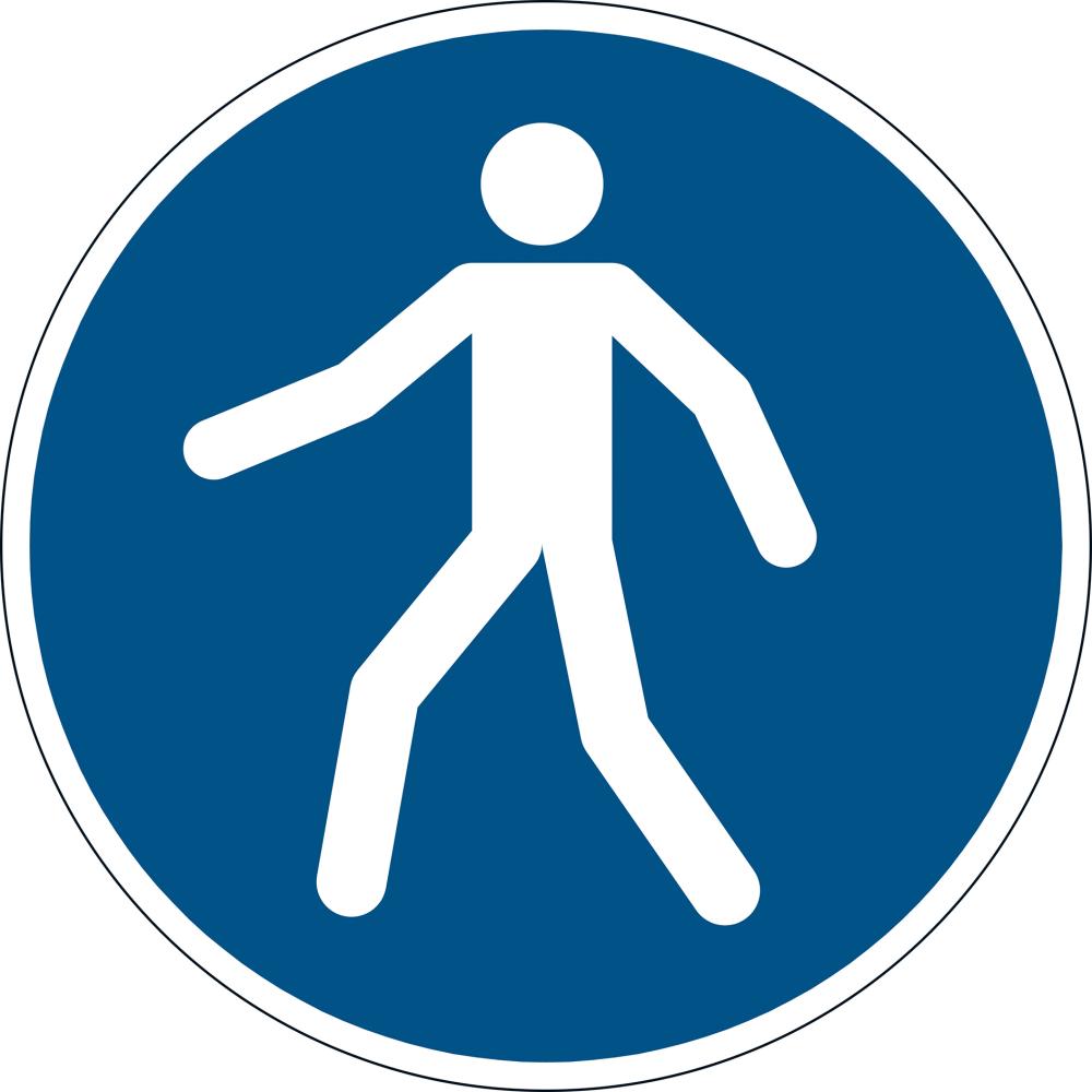 Bild von Sicherheitskennzeichen Fußgängerweg benutzen D 430 mm, selbstklebend
