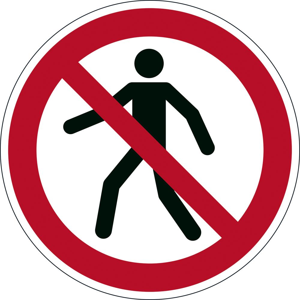Imagen de Sicherheitskennzeichen Für Fußgänger verboten D 430 mm, selbstklebend