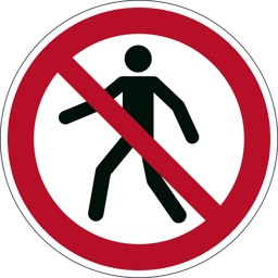 Bild von Sicherheitskennzeichen Für Fußgänger verboten D 430 mm, selbstklebend