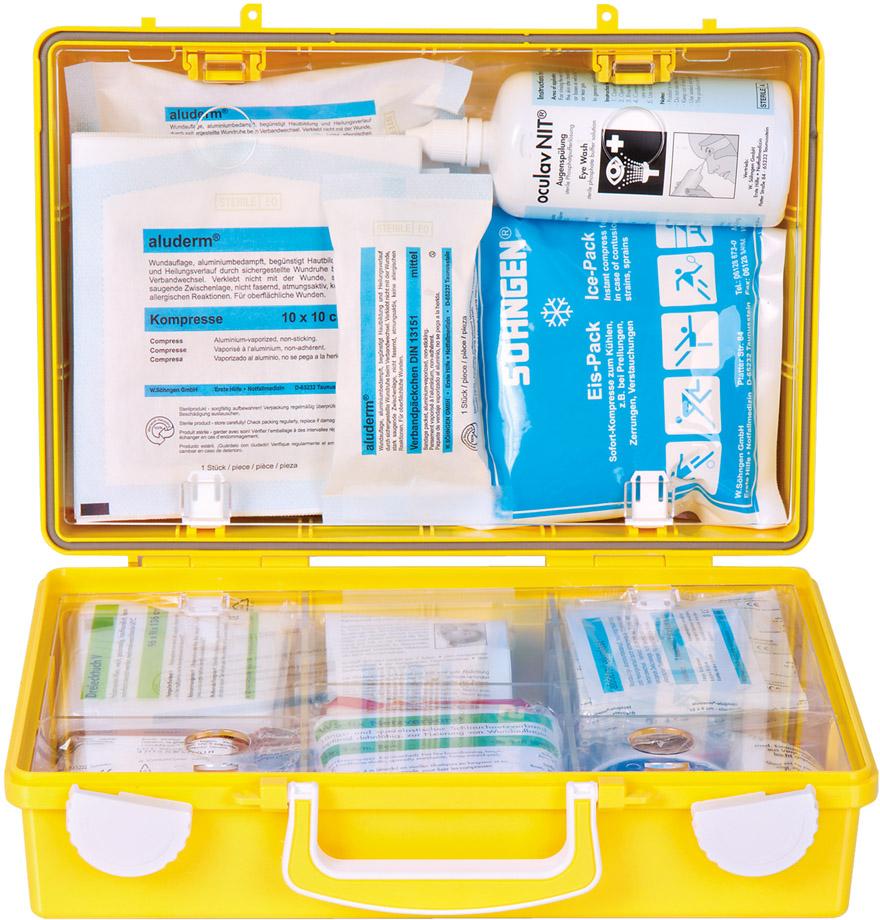 Imagen de Erste-Hilfe-Koffer Extra+Handwerk, DIN 13157, gelb