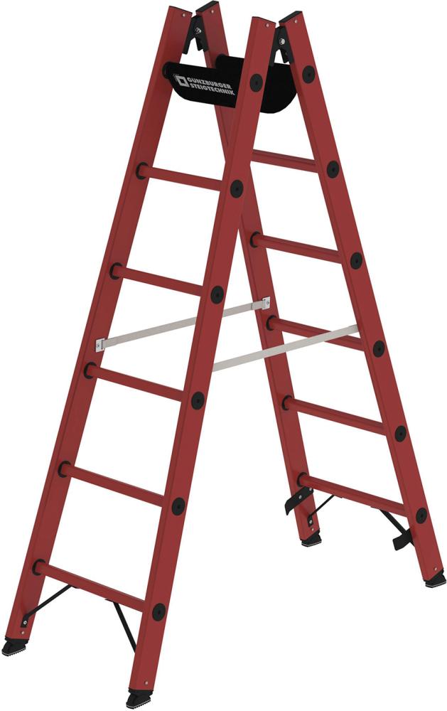 Imagen de GFK-Stehleiter 2x6 GFK-Sprossen Leiterlänge 1,83 m Arbeitshöhe bis 3,00 m