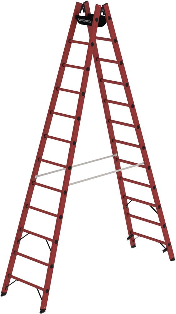 Imagen de GFK-Stehleiter 2x12 GFK-Sprossen Leiterlänge 3,51 m Arbeitshöhe bis 4,50 m