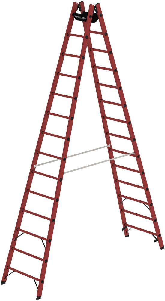 Imagen de GFK-Stehleiter 2x14 GFK-Sprossen Leiterlänge 4,07 m Arbeitshöhe bis 5,00 m