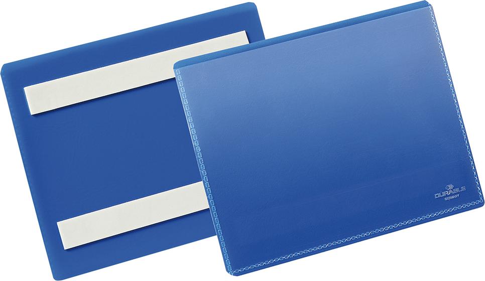 Imagen de Etikettentasche B148xH105 mm A6 quer blau, selbstklebend VE 50 Stück