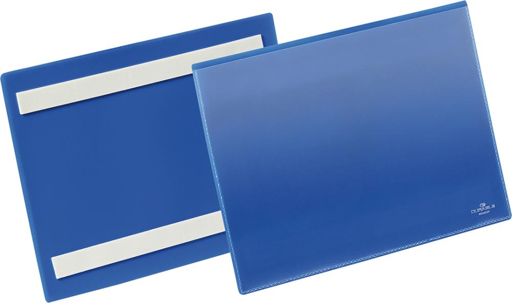 Imagen de Etikettentasche B210xH148 mm A5 quer blau, selbstklebend VE 50 Stück