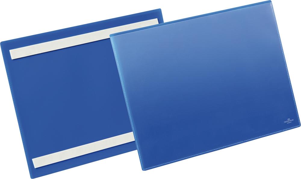 Imagen de Etikettentasche B297xH210 mm A4 quer blau, selbstklebend VE 50 Stück