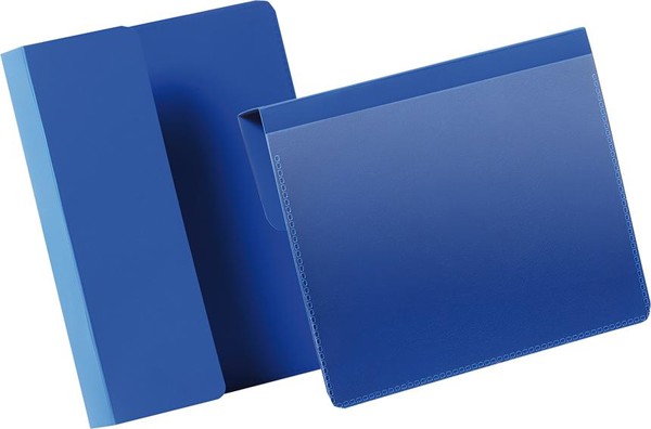 Bild von Kennzeichnungstasche B148xH105 mm A6 quer blau, mit Falz VE 50 Stück