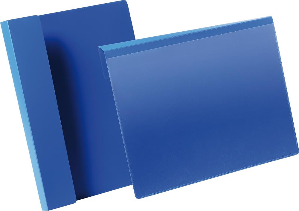 Imagen de Kennzeichnungstasche B297xH210 mm A4 quer blau, mit Falz VE 50 Stück