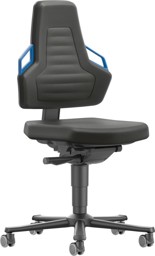 Bild von Bimos Arbeitsstuhl Nexxit 2 Griff blau Sitzhöhe 450-600 mm Stoff schwarz,mit Rollen