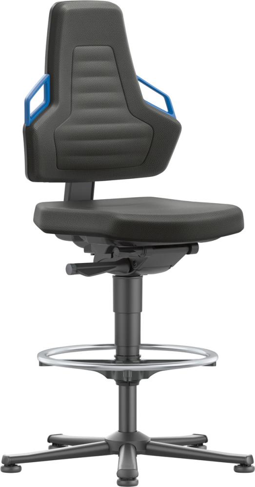 Imagen de Bimos Arbeitsstuhl Nexxit 3 Griff blau Sitzhöhe 570-820 mm Stoff schwarz,Fußring