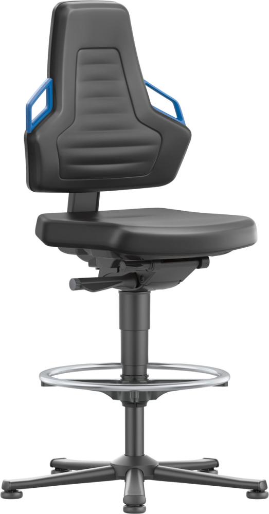 Imagen de Bimos Arbeitsstuhl Nexxit 3 Griff blau Sitzhöhe 570-820 mm Kst. schwarz,Fußring