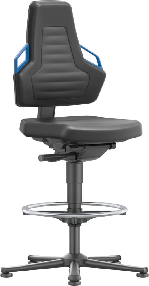 Imagen de Bimos Arbeitsstuhl Nexxit 3 Griff blau Sitzhöhe 570-820 mm Integral schwarz,Fußring