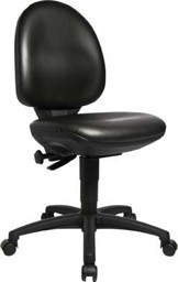 Imagen de Arbeitsstuhl TEC 50 Sitz Kunstleder schwarz Sitzhöhe 440-570 mm mit Rollen