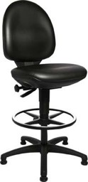 Bild von Arbeitsstuhl TEC 50 Sitz Kunstleder schwarz Sitzhöhe 590-840 mm mit Gleiter /Fußring