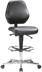 Bild von Bimos Arbeitsstuhl Kunstleder schwarz Sitzhöhe 620-870 mm mit Rollen / Fußring