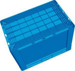 Bild von Sichtlagerkasten blau B300xT400xH210 mm Auflast 500kg, VE 4 Stk. mit Griffloch