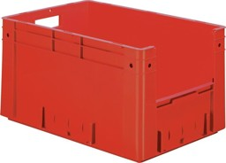 Bild von Sichtlagerkasten rot B400xT600xH320 mm Auflast 600kg, VE 2 Stk. mit Griffloch
