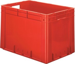 Bild von Transport-Stapelkasten B600xT400xH420 mm rot Auflast 700kg mit Griffloch