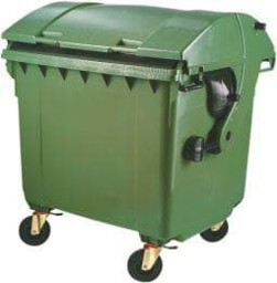 Bild von Müllcontainer Kunststoff 1,1 cbm Runddeckel grün