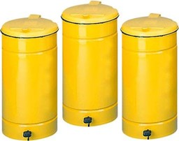 Bild von Abfallbehälter m.Pedal H700 mm D450 mm gelb