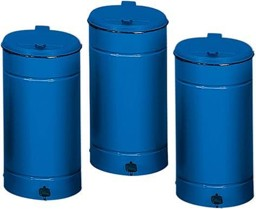 Bild von Abfallbehälter m.Pedal H700 mm D450 mm blau