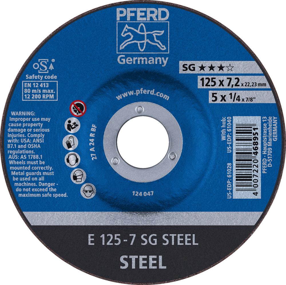 Imagen de Schruppscheibe E 125x7,2x22,23 mm Leistungslinie SG STEEL für Stahl