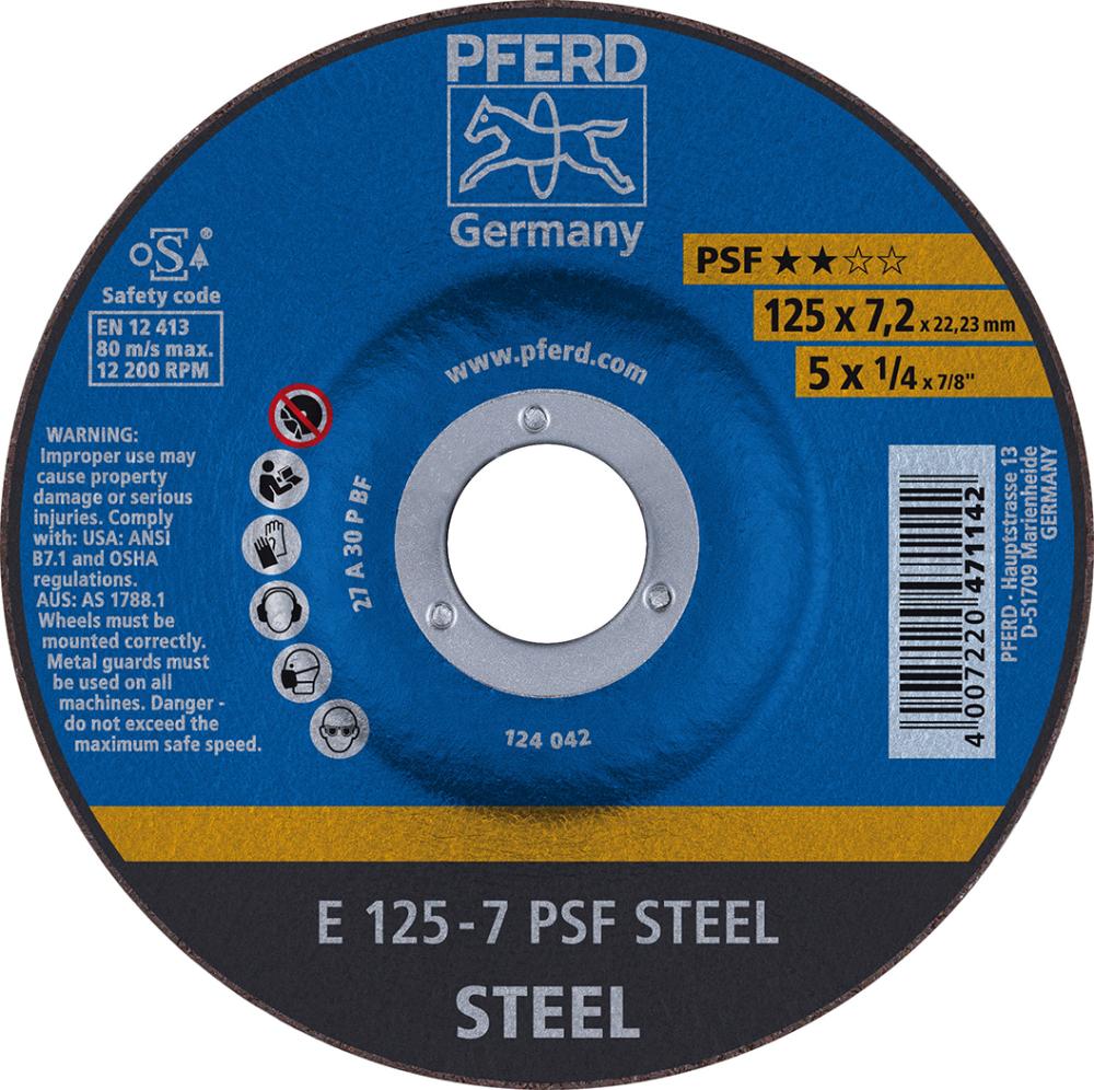 Imagen de Schruppscheibe E 125x7,2x22,23 mm Universallinie PSF STEEL für Stahl (10)