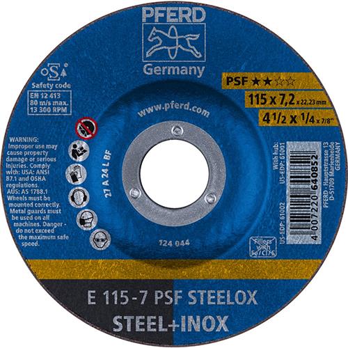 Bild von Schruppscheibe E 115x7,2x22,23 mm Universallinie PSF STEELOX für Stahl/Edelstahl