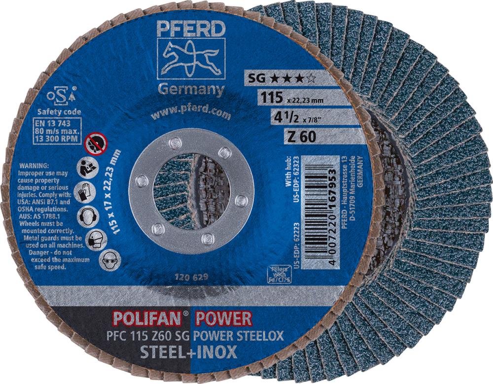 Bild von POLIFAN POWER Fächerscheibe PFC 115x22,23 mm konisch Z60 SG STEELOX Stahl/Edelstahl